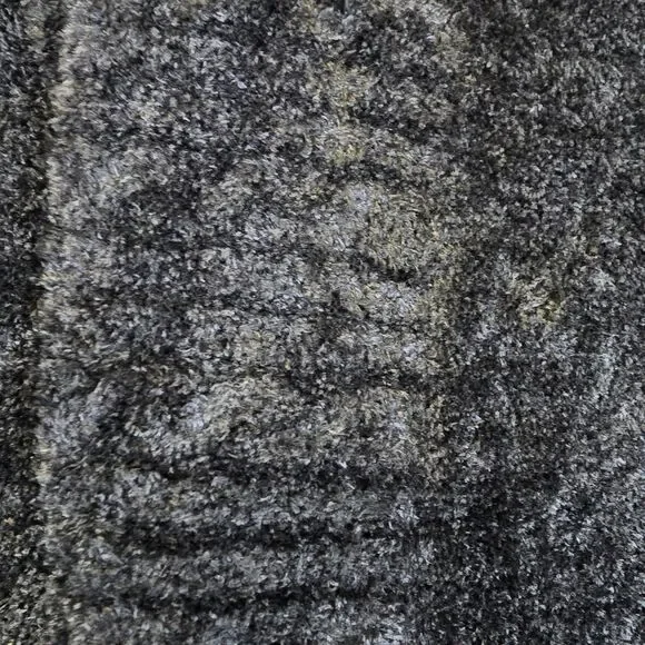 Ruby Rd Open Front Velvet Sweater Cardigan Large Black Scalloped Hem - Picture 3 of 5